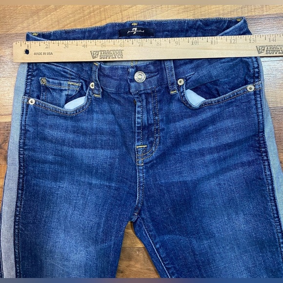 7 For All Mankind Ankle Skinny Jeans Size 26 Reverse Step Side Panel Mojave Dusk - Picture 6 of 9
